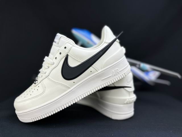 Cheap Nike Air Force 1 White Black Big Swoosh Shoes Men and Women-22